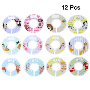 12pcs Baby DIY Clothes Size Dividers Round Plastic Clothing Hanger Circle Round Hangers Closet Dividers For Wardrobe